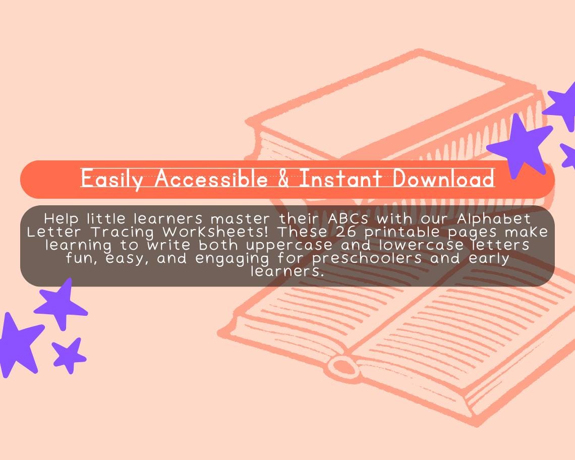 Alphabet Letter Tracing Worksheets | 26 Printable A–Z Pages | Handwriting Practice for Preschool & Kindergarten
