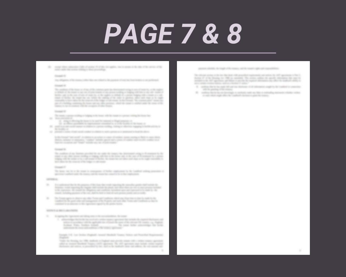 Tenancy Agreement | Legal Document Lawyer Certified Binding Contract | Save Money on Legal Fees Instant Printable Download Easy Edit