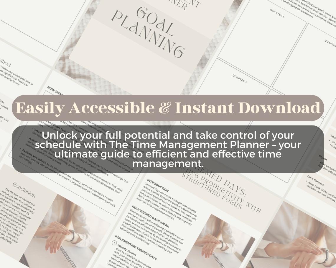 Time Management Planner | Goodnotes, Ipad, Notability, Canva | Organisation Planner | Time Organiser Tool + FREE BONUS Time Sheet