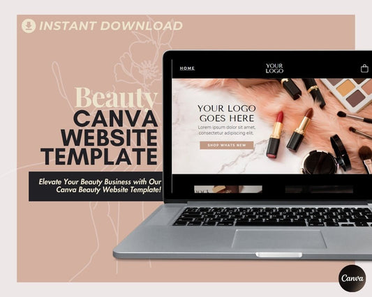 Canva Beauty Website Template | Website Landing Page For Beauticians | Easy One Page Web Design | Simple Cosmetic Website Design