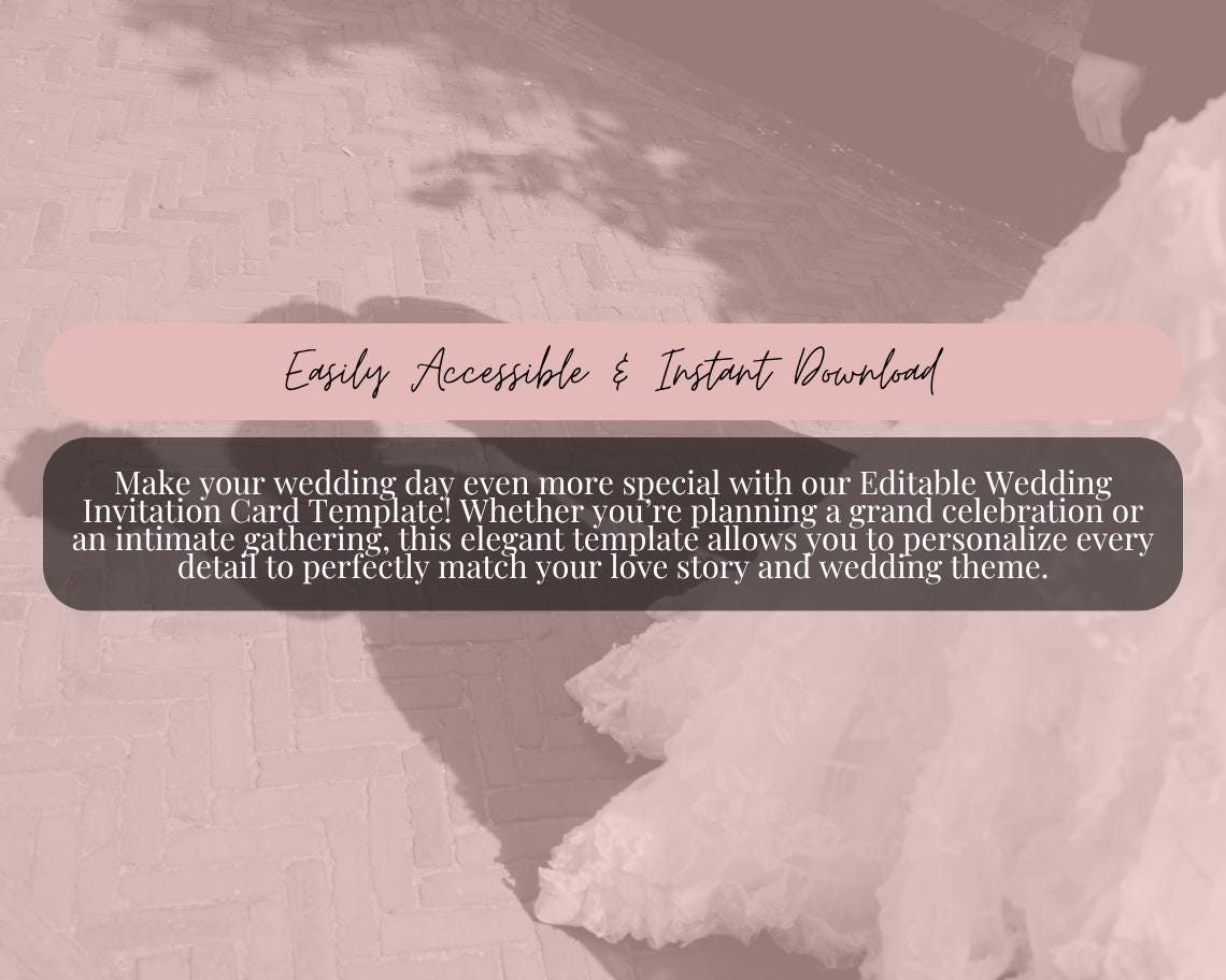 Wedding Invitation Card Template | Editable Canva Design | Instant Download | Customizable Printable Invite