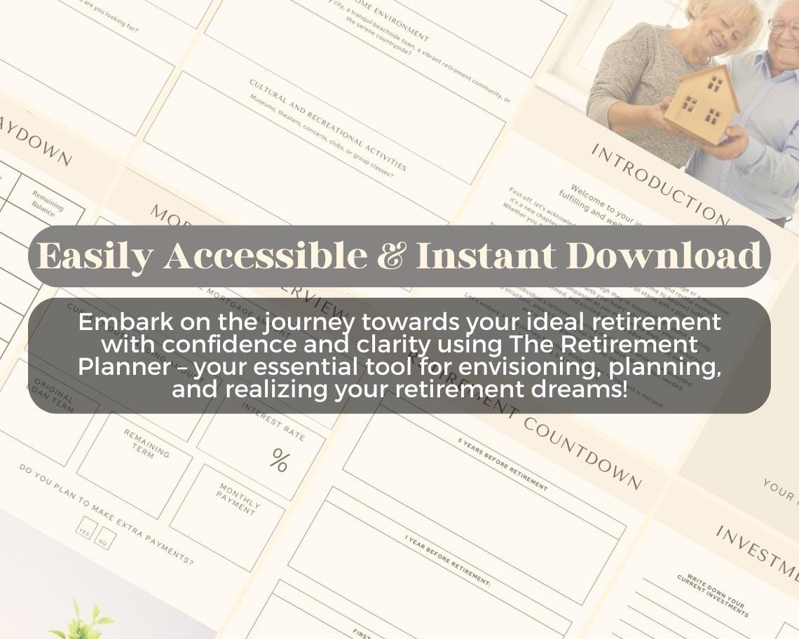 Retirement Planner | Goodnotes, Ipad, Notability, Canva | Daily/Weekly/Monthly Planner | Pension Investment Mortgage OAP Tracker