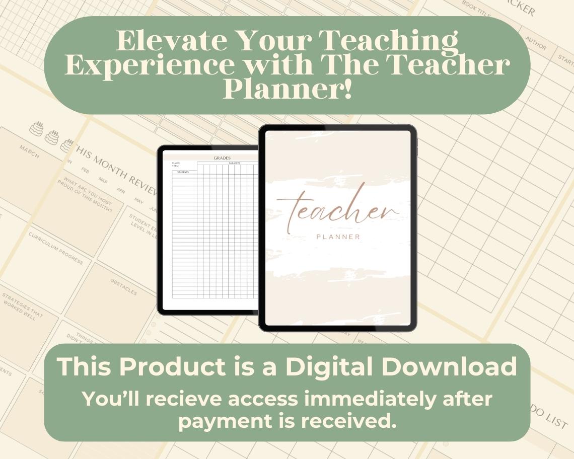 Teacher Planner | Goodnotes, Ipad, Notability, Canva | Lesson Teaching Planner | Studying & Educational Learning Digital Tracker