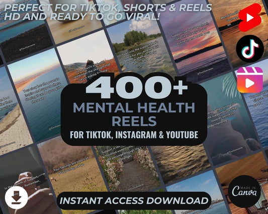 400 Mental Health Reels | DFY Done For You Viral Clips | TikTok Instagram Reels Facebook Youtube Shorts | English Captioned Ready To Post