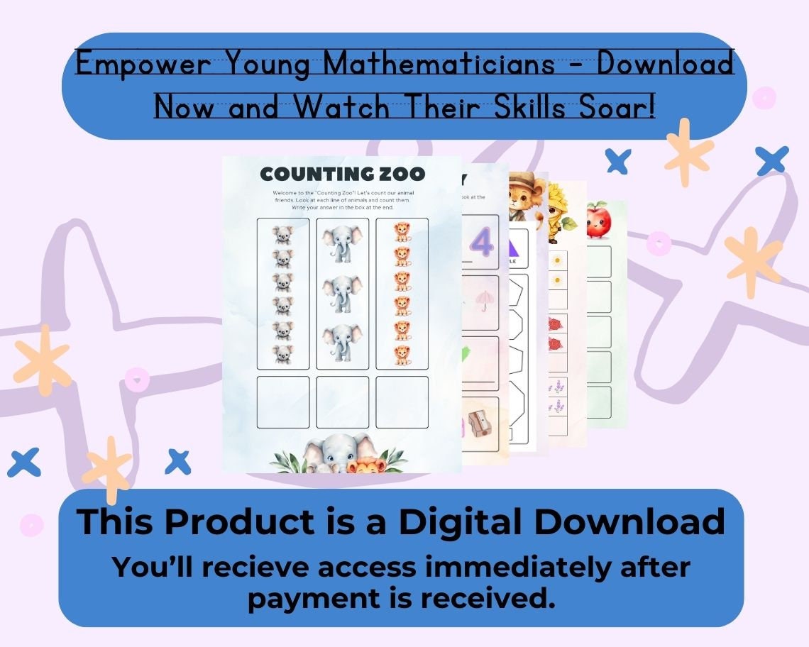 Kids Early Math Skills Activities | Children's Learning Sheet | Teach Kids & Toddlers Pages | Kids Educational Templates For Learning Maths