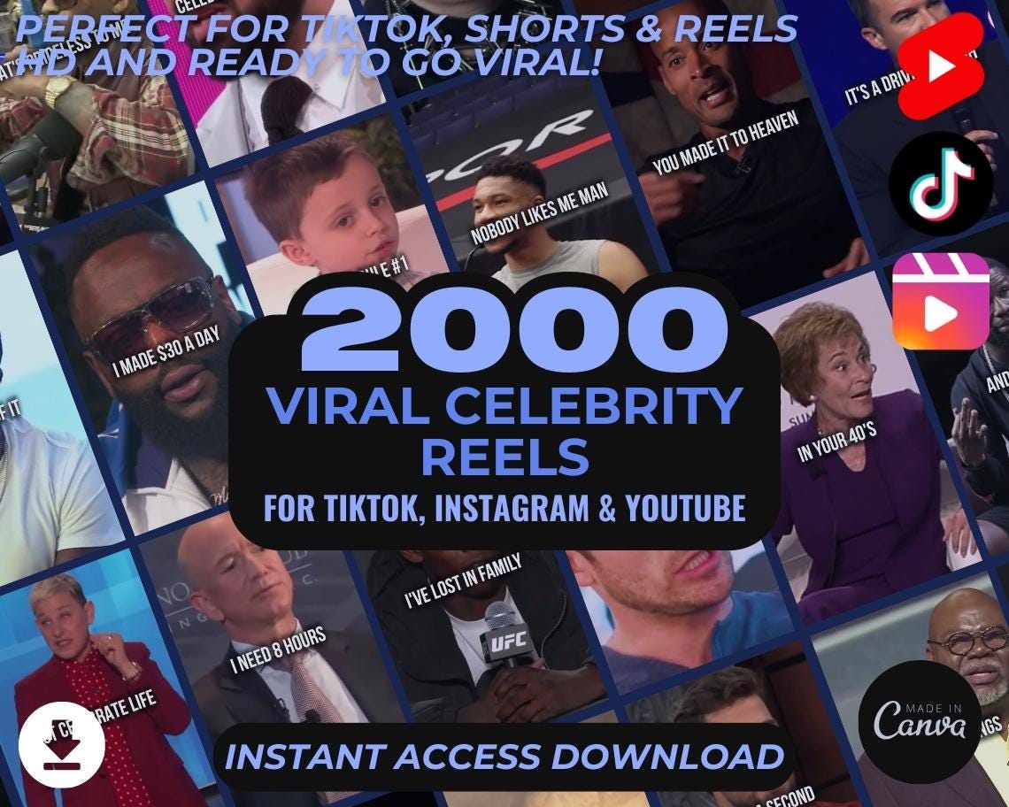 2000 Viral Reels | DFY Done For You Viral Clips | TikTok Instagram Reels Facebook Youtube Shorts | English Subtitled Videos Ready To Post