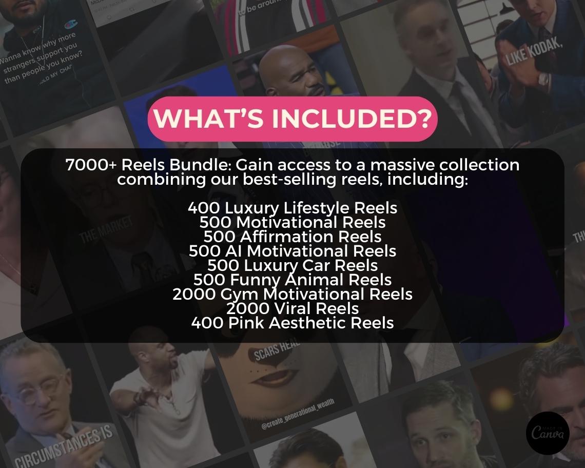 7000+ ULTIMATE Reels Bundle | DFY Done For You Viral Clips | TikTok Instagram Reels Facebook Youtube Shorts | Ready To Post Videos