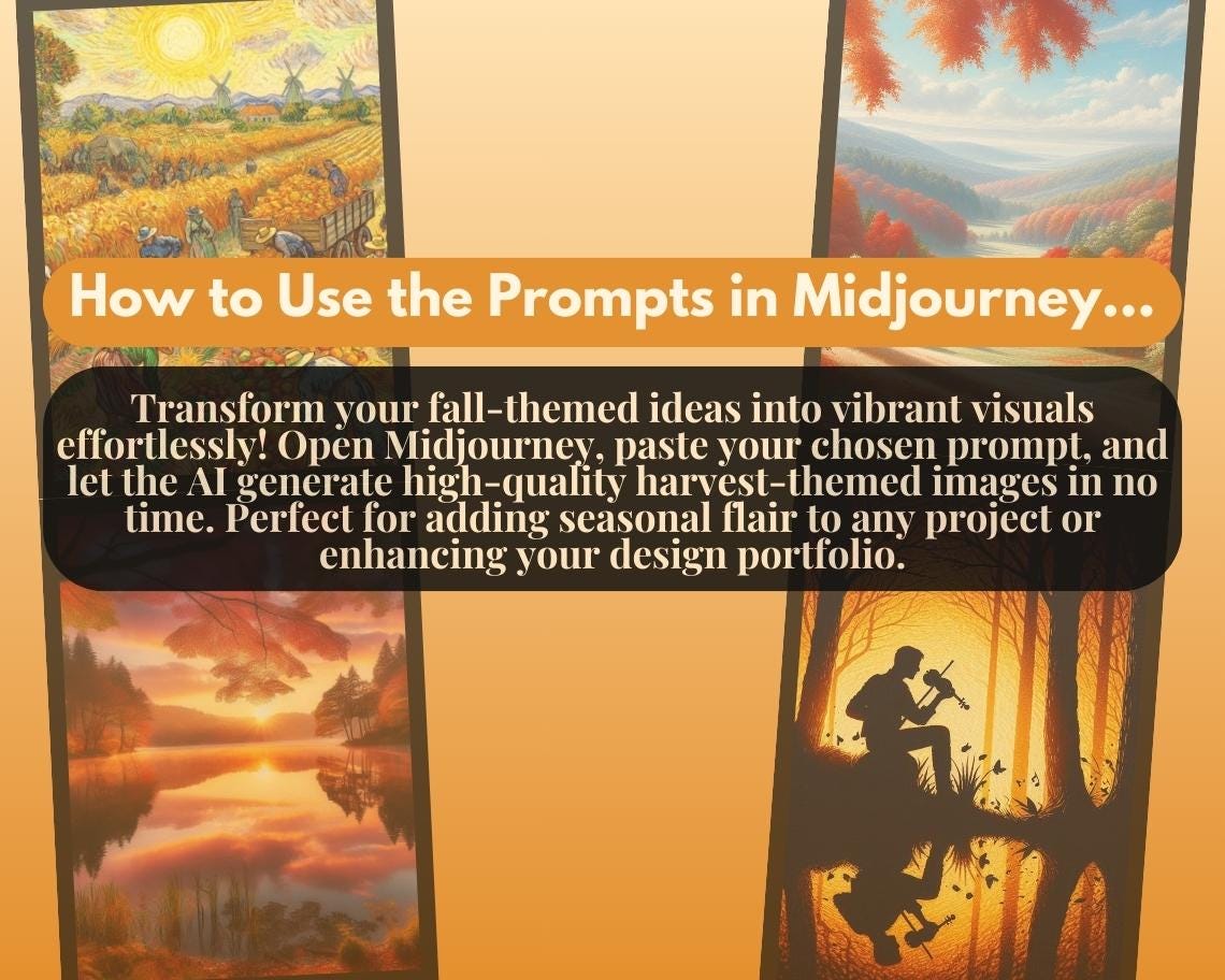 2500 Midjourney Fall Harvest Prompts | AI Graphic Design Prompt Bundle | Automated Intelligence Prompts For Autumn Image Creation |