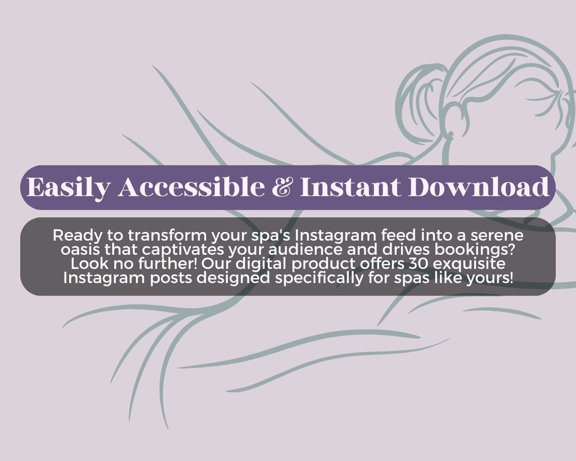 Spa Instagram Posts | 30 Social Media Graphics | Spa Day Insta Post Templates | Instagram Story and Post Designs For Viral IG