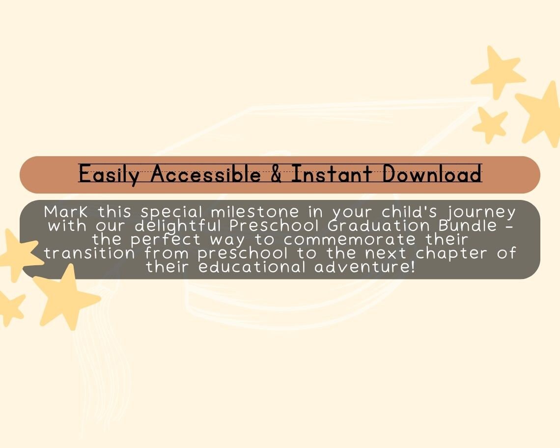 Preschool Graduation Bundle | Children's Kindergarten Certificate | Kids Congratulations Award Certification For Graduating Preschool |