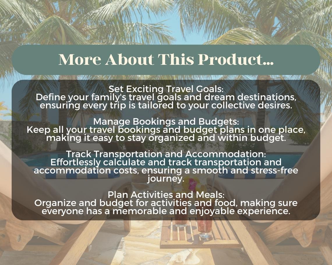 Family Vacation Planner | Goodnotes, Ipad, Notability, Canva | Detailed Trip Away Planner | Holiday Abroad Itinerary List & Vacation Budget