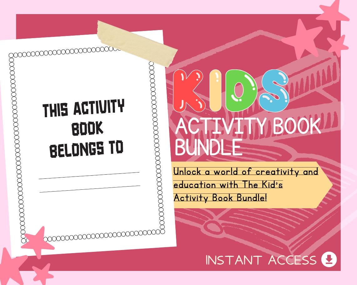 Kids Activity Book Bundle | 3 Children's Educational Activity Books | Coloring Pages | Scissor Skills | Learning Tracing & Drawing Sheets |