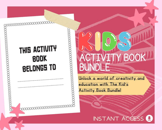 Kids Activity Book Bundle | 3 Children's Educational Activity Books | Coloring Pages | Scissor Skills | Learning Tracing & Drawing Sheets |