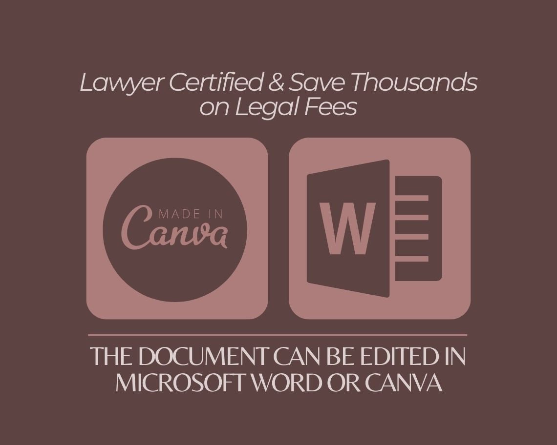 Prenuptial Agreement | Legal Document Lawyer Certified Binding Contract | Save Money on Legal Fees Instant Printable Download Easy Edit