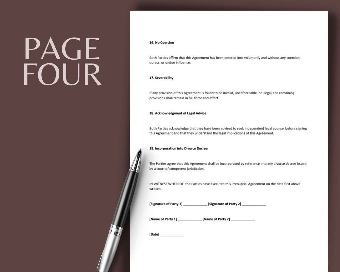 Prenuptial Agreement | Legal Document Lawyer Certified Binding Contract | Save Money on Legal Fees Instant Printable Download Easy Edit