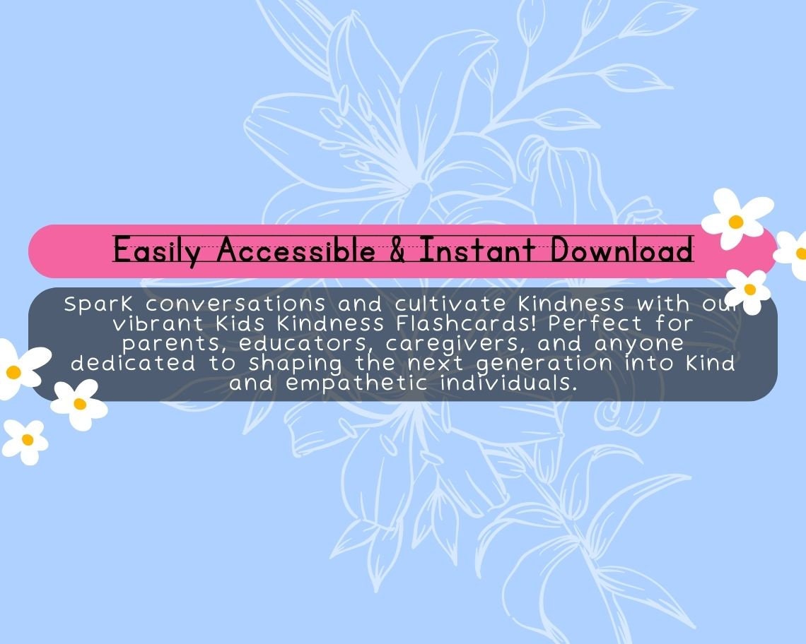 Kids Kindness Flashcards | Childrens Learning Sheet | Teach Kids & Toddlers Pages | Kids Educational Templates For Kindness and Manners