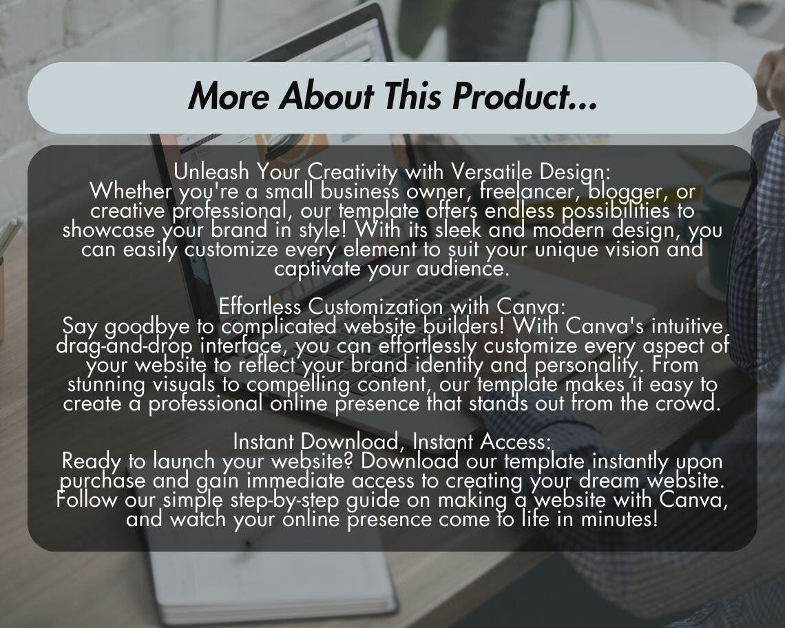 Canva General Website Template | Website Landing Page For All Your Needs | Easy One Page Web Design | Simple & Popular Website Design