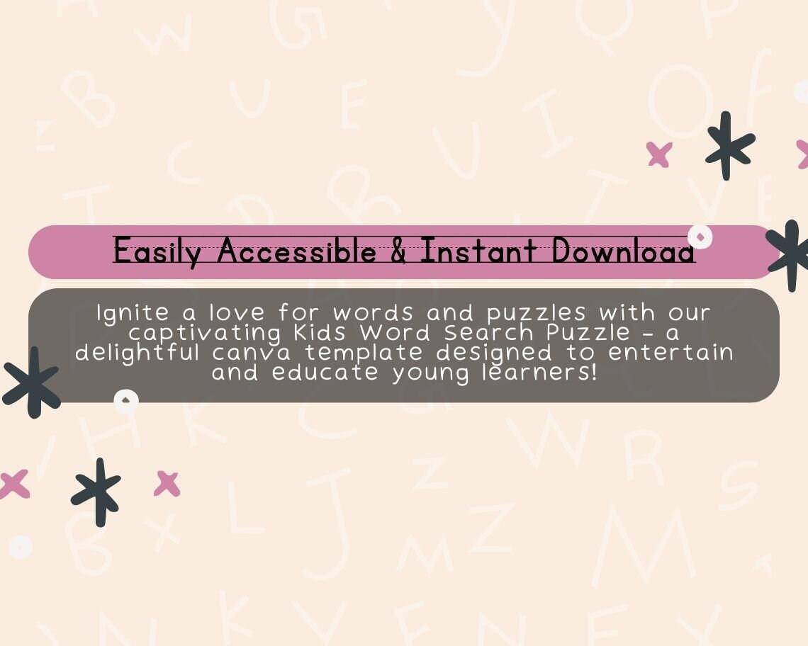 Kids Word Search Puzzle | Children's Learning Sheet | Teach Kids & Toddlers Pages | Kids Educational Templates For Learning Words