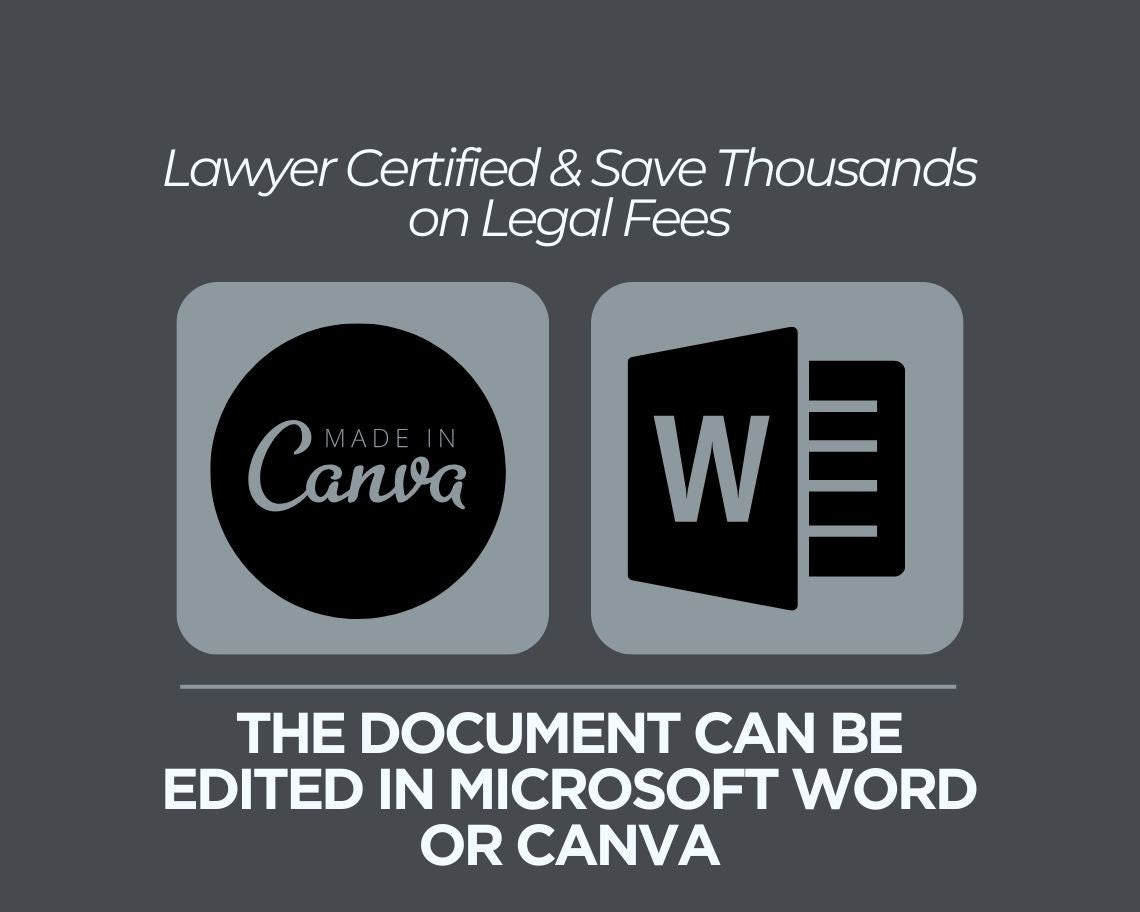 Letter Of Intent | Legal Document Lawyer Certified Binding Contract | Save Money on Legal Fees Instant Printable Download Easily Editable