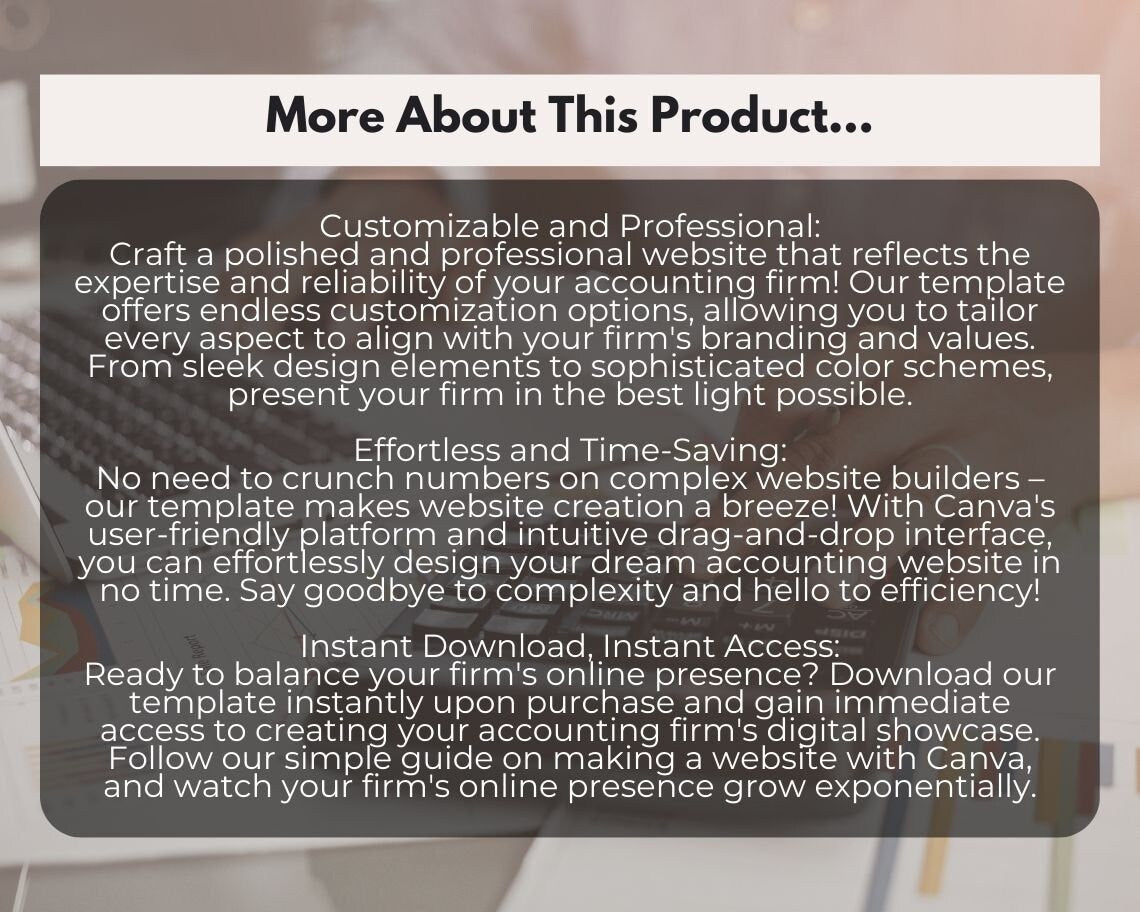 Canva Accounting Website Template | Website Landing Page For Accountants & Finance | Easy One Page Web Design | Create a Site With Canva