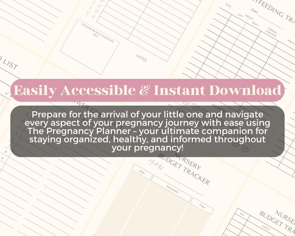Pregnancy Planner | Goodnotes, Ipad, Notability, Canva | Daily/Weekly/Monthly Planner | Fertility Birth Cycle Pregnant Woman Tracker