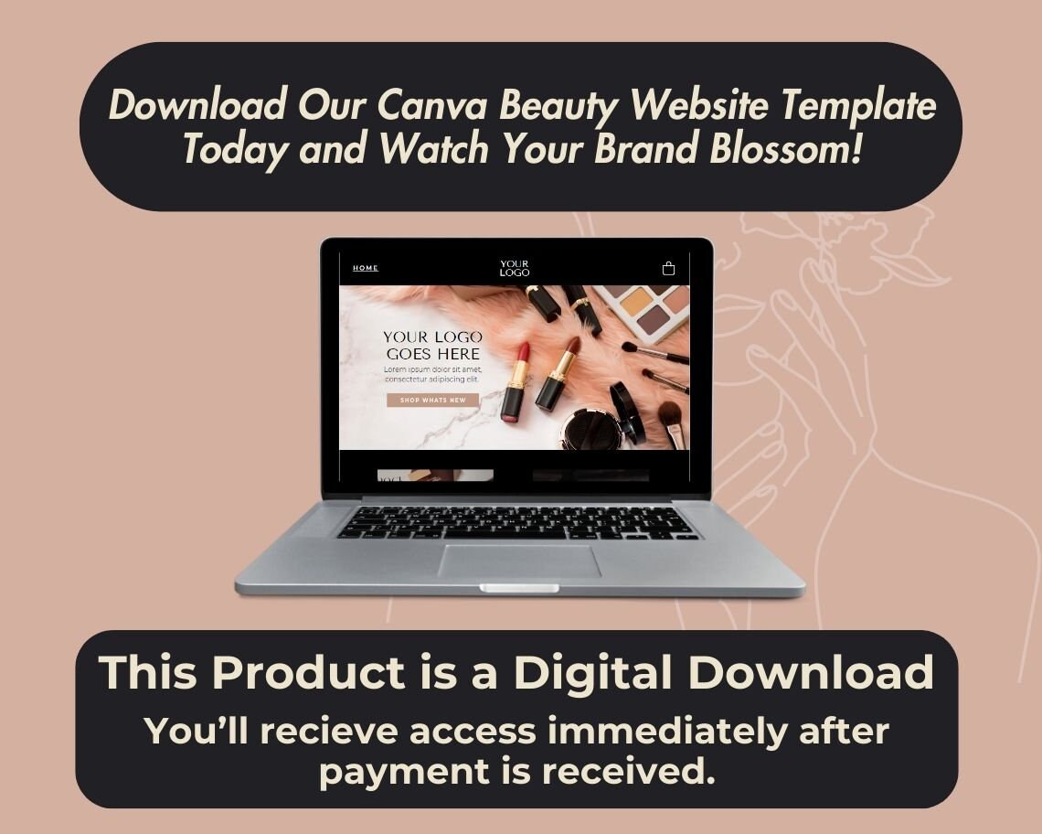 Canva Beauty Website Template | Website Landing Page For Beauticians | Easy One Page Web Design | Simple Cosmetic Website Design