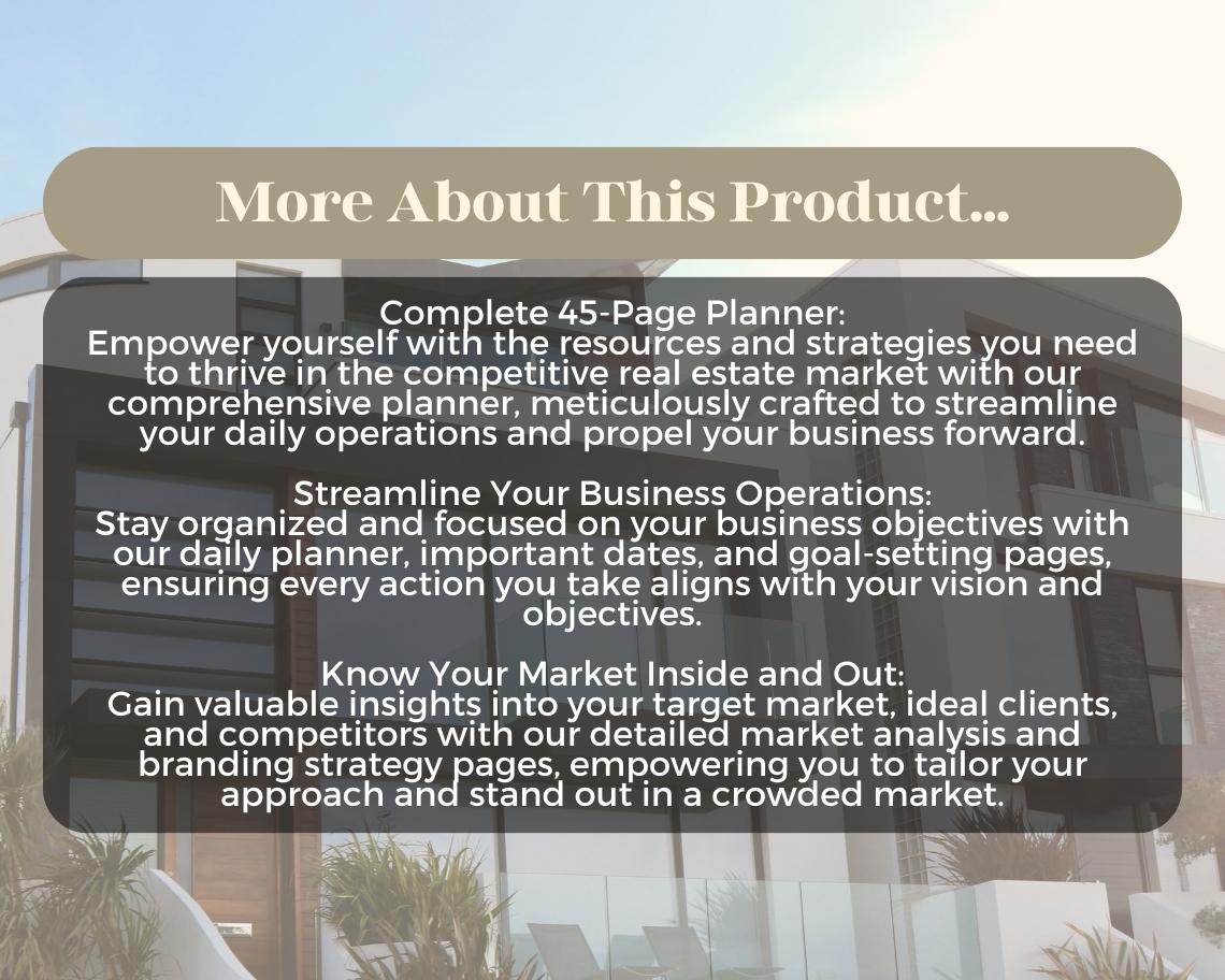 Realtors Business Planner | Goodnotes, Ipad, Notability, Canva | Daily/Weekly/Monthly Planner | Real Estate Management Estate Agent Tracker
