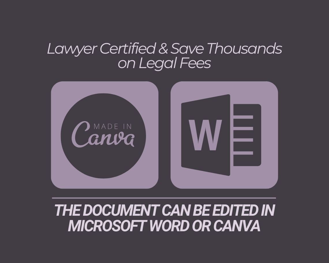 Tenancy Agreement | Legal Document Lawyer Certified Binding Contract | Save Money on Legal Fees Instant Printable Download Easy Edit