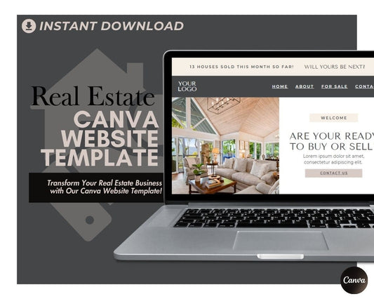 Canva Real Estate Website Template | Website Landing Page For Realtors | Easy One Page Web Design | Simple Estate Agent Website Design