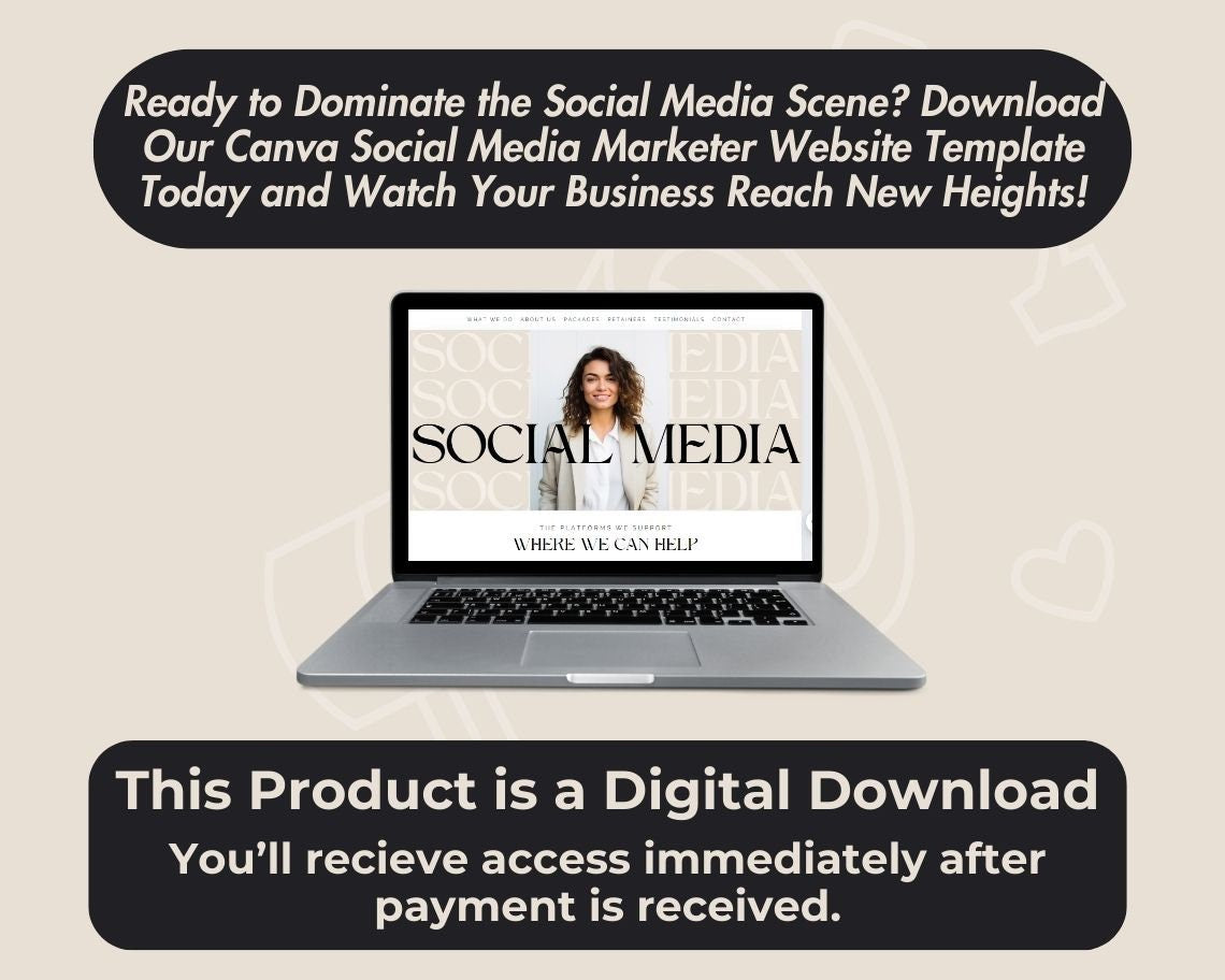 Canva Social Media Marketer Website Template | Website Landing Page For SMM Services | Easy One Page Web Design | Marketing Website Design