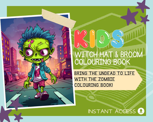 Zombie Colouring Book | 15 Undead Apocalypse Themed Graphic Pages | Kids & Adults Art Books | Printable Drawing Colour Sheets All Ages |