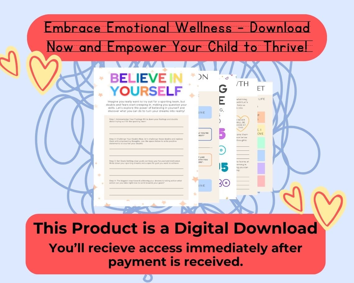 Kids Mental Health Activities  | Children's Learning Sheet | Teaching Kids & Toddlers Pages | Kids Education For A Healthy Mind