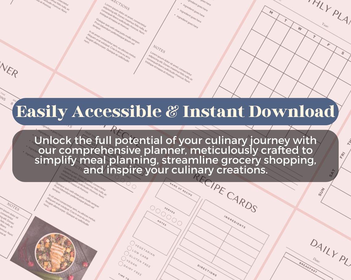Meal Planner | Goodnotes, Ipad, Notability, Canva | Daily/Weekly/Monthly Planner | Meal Plan Health Diet Weight Loss & Food Tracker