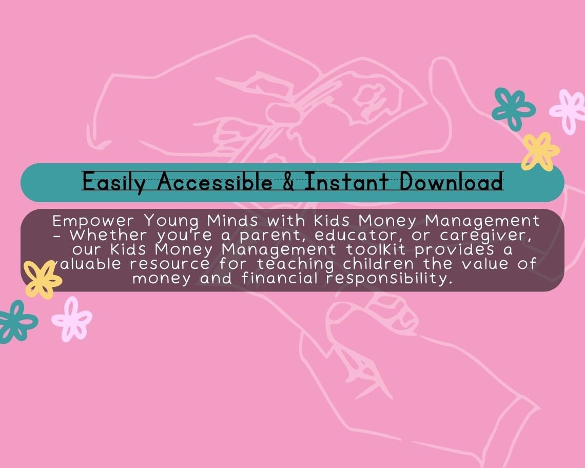 Kids Money Management | Childrens Learning Sheet | Teach Kids & Toddlers Pages | Kids Educational Templates For Basic Finance and Saving