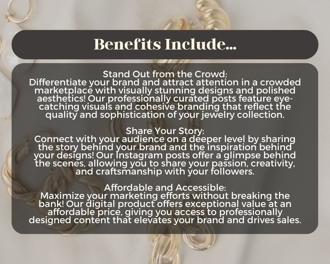 Jewelry Instagram Posts | 51 Social Media Graphics | Jewellery Insta Post Templates | Instagram Story and Post Designs For Viral IG