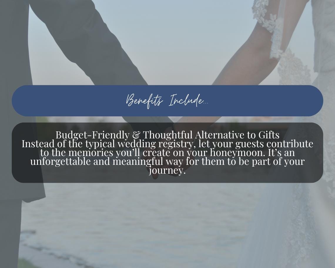 Honeymoon Donation Card Template | Editable Canva Design | Instant Download | Customizable Wedding Fund Card