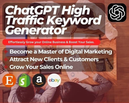 ChatGPT SEO High Traffic Keyword Generator | Create SEO Optimized Keywords | AI Development Tool for Time Saving and Passive Income