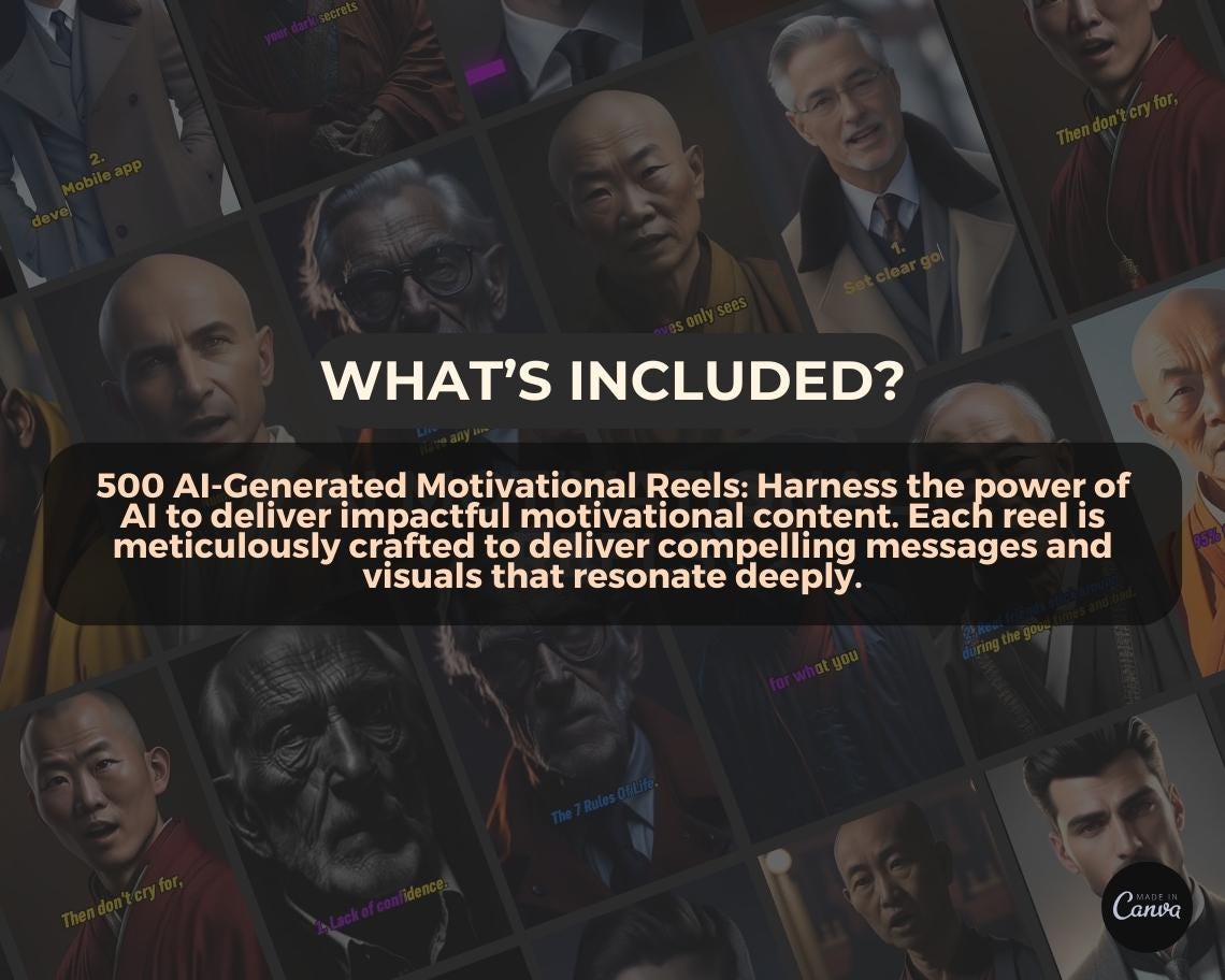500 AI Motivational Reels | DFY Done For You Viral Reels | TikTok Instagram Reels Facebook Youtube Shorts | English Subtitled Ready To Post