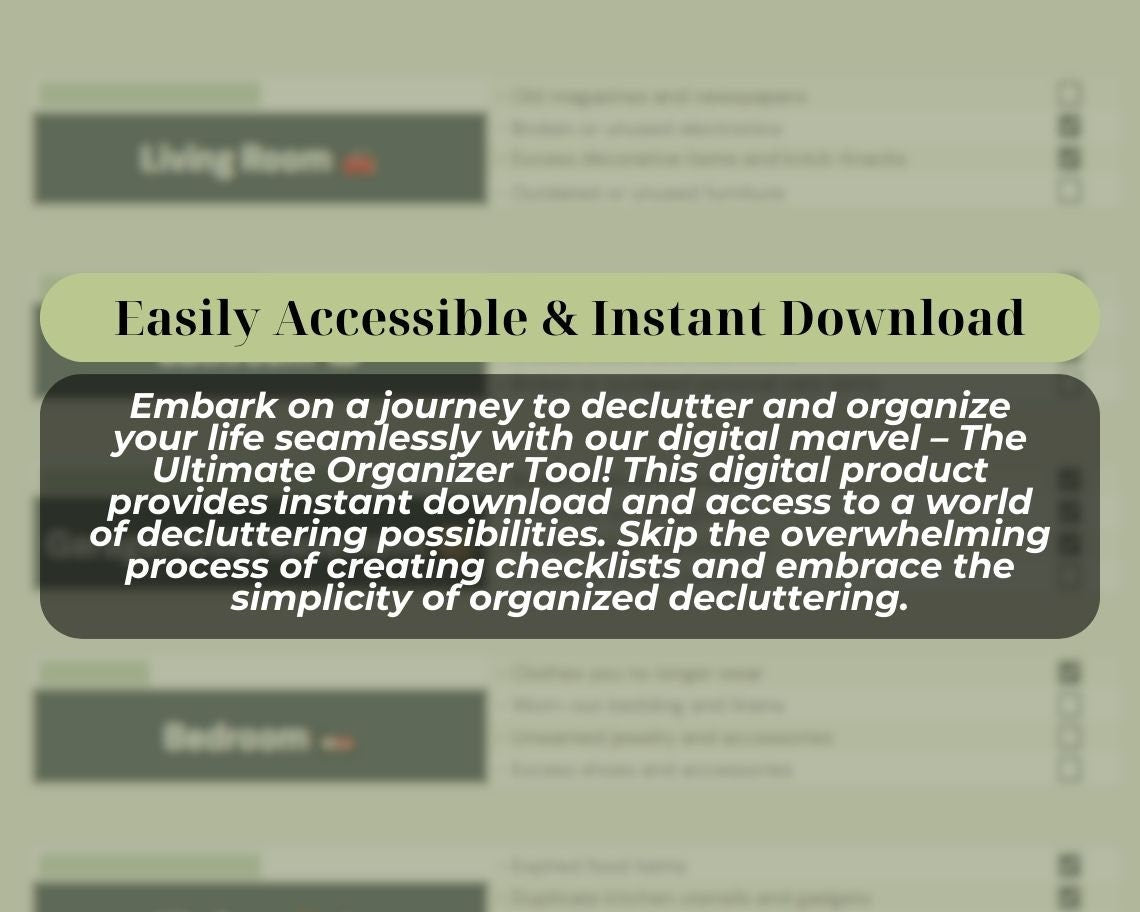 Ultimate Organiser Tool | Declutter Your Dashboard | Clean Up Digital & Physical Spaces | Cleaning Organisation Checklist | Free Space Sheet