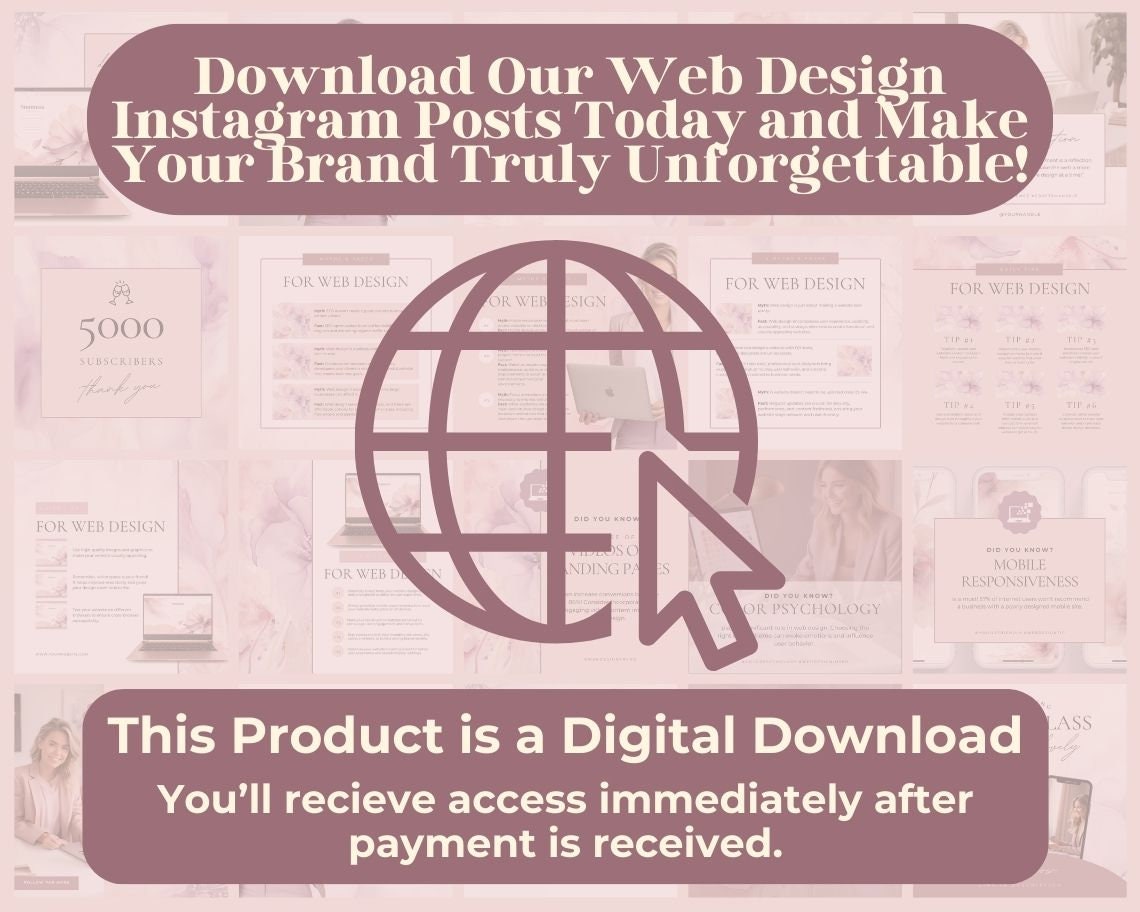 Web Design Instagram Posts | 30 Social Media Graphics | Developer Insta Post Templates | Instagram Story and Post Designs For Viral IG