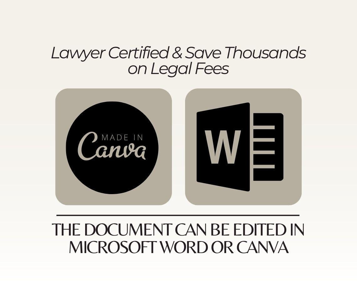 Last Will & Testament | Legal Document Lawyer Certified Binding Contract | Save Money on Legal Fees Instant Printable Download Easy Edit