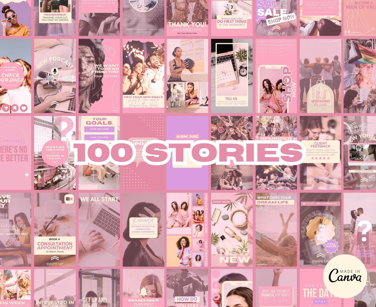 Over 625 Editable Pastel Instagram Templates for Canva | Social Media Graphics | Boho Chic IG Templates | Instagram Story & Post Designs