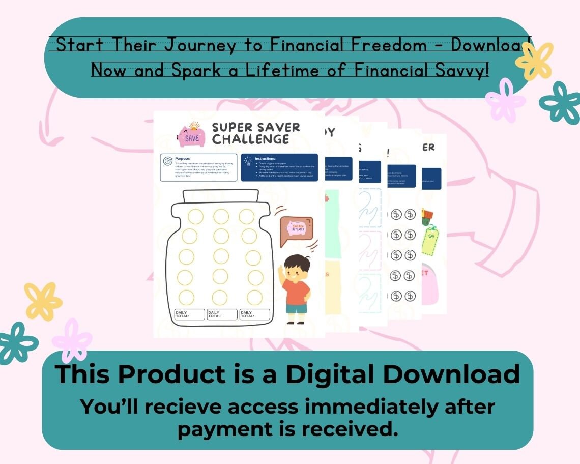 Kids Money Management | Childrens Learning Sheet | Teach Kids & Toddlers Pages | Kids Educational Templates For Basic Finance and Saving