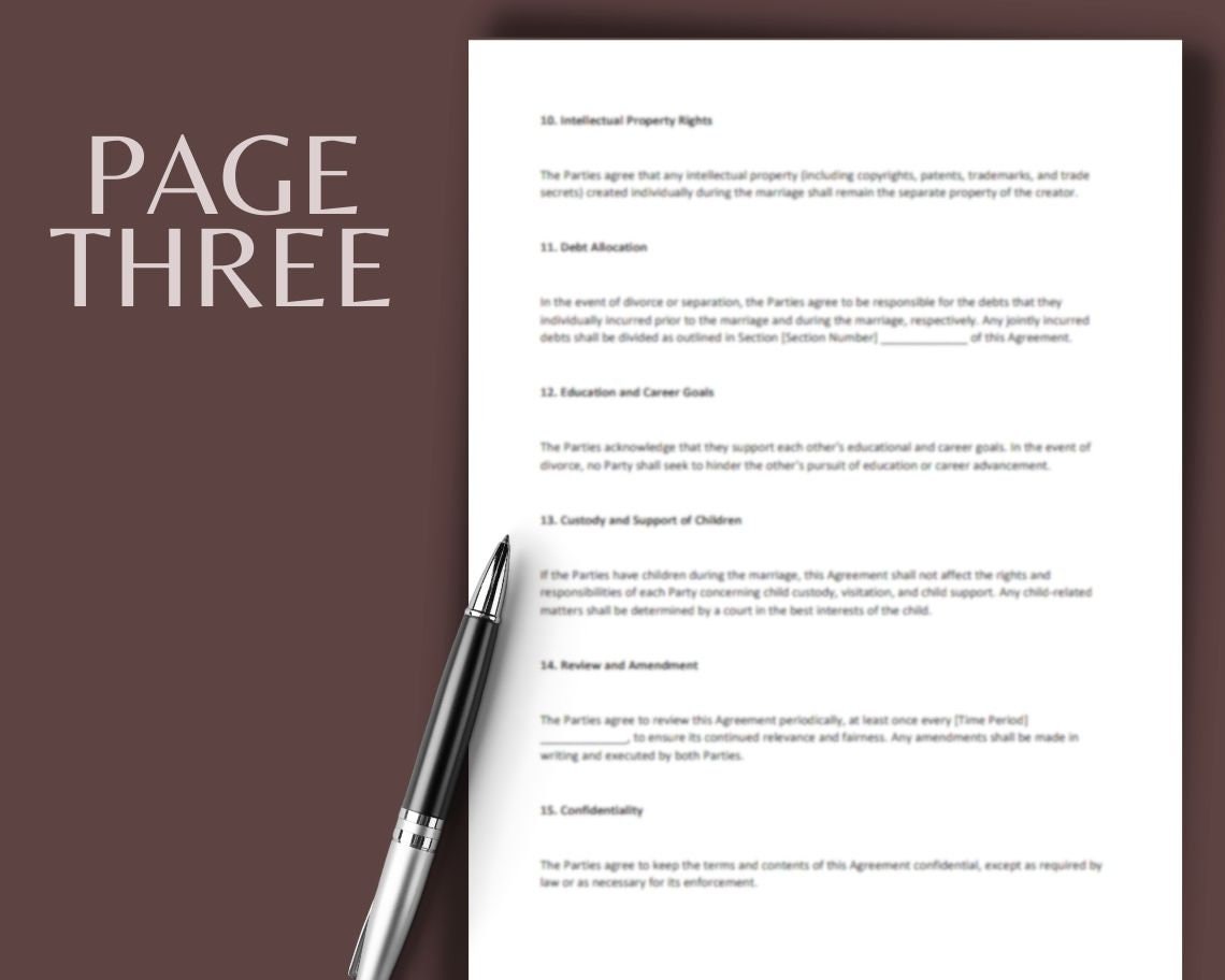 Prenuptial Agreement | Legal Document Lawyer Certified Binding Contract | Save Money on Legal Fees Instant Printable Download Easy Edit