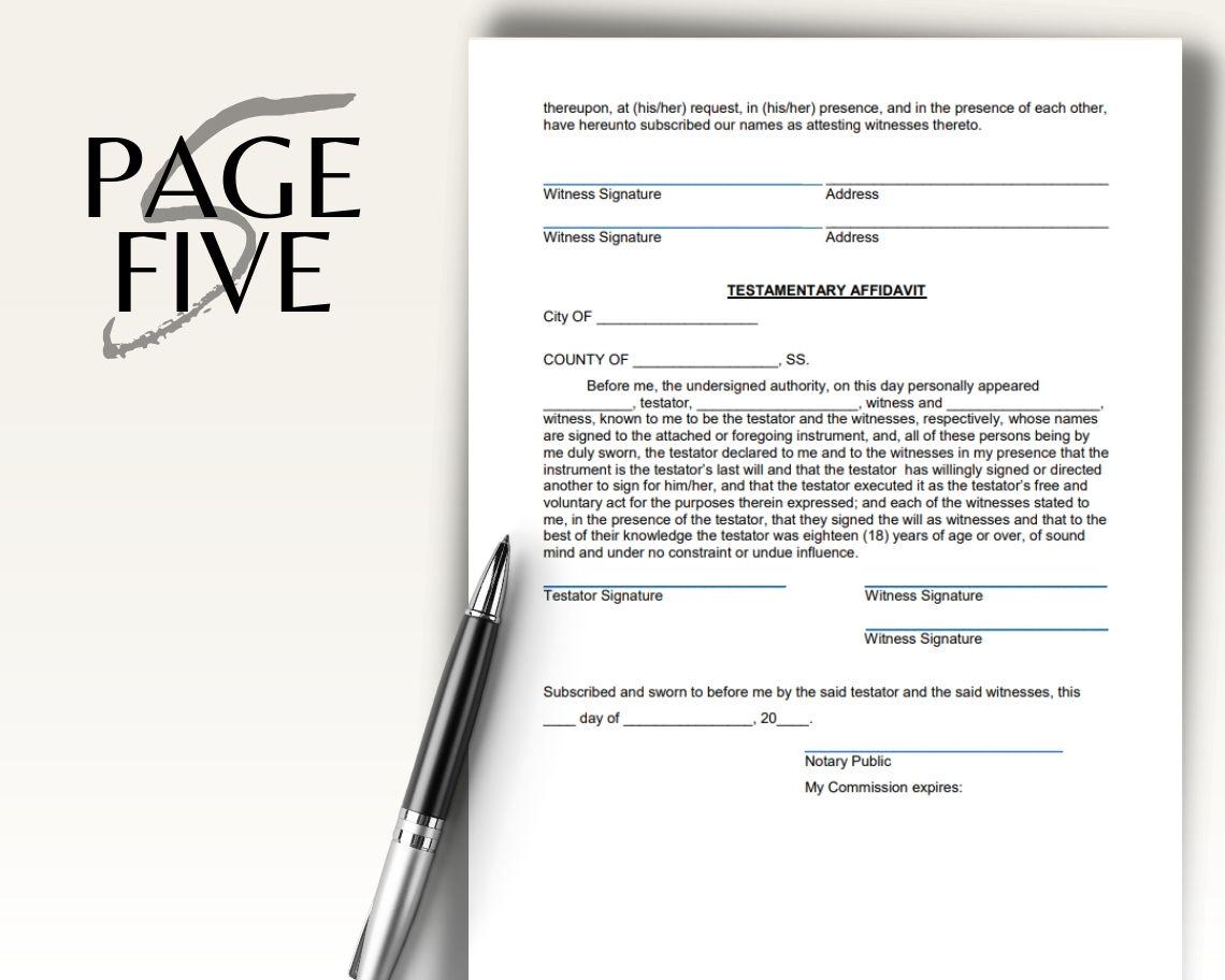 Last Will & Testament | Legal Document Lawyer Certified Binding Contract | Save Money on Legal Fees Instant Printable Download Easy Edit