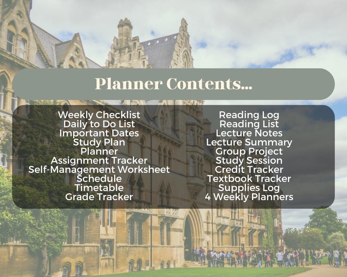 Student Planner | Goodnotes, Ipad, Notability, Canva | Daily/Weekly/Monthly Planner | University College Studying & Organisation Tracker