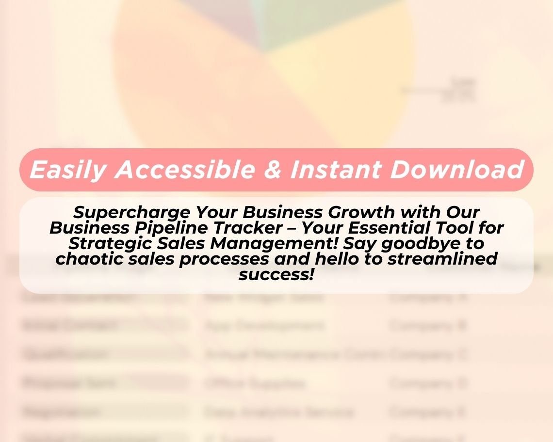 Business Pipeline Tracker | Sales Pipeline Spreadsheet | Detailed Sales Target Report Planner