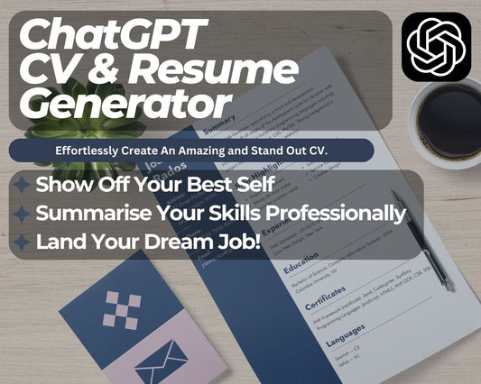 ChatGPT CV & Resume Generator | Create Professional Resumes Instantly | AI Development Tool for Sleek and Effective CV Design
