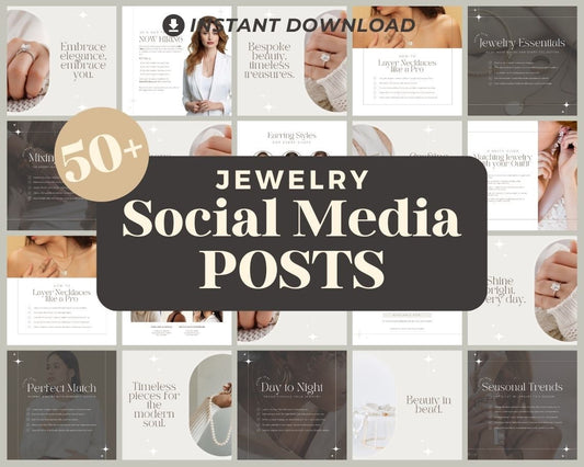 Jewelry Instagram Posts | 51 Social Media Graphics | Jewellery Insta Post Templates | Instagram Story and Post Designs For Viral IG
