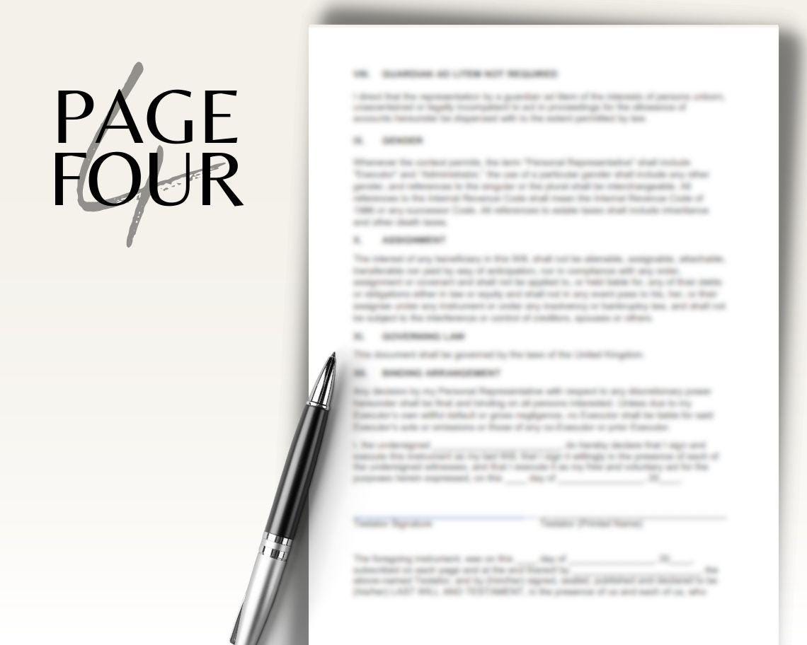 Last Will & Testament | Legal Document Lawyer Certified Binding Contract | Save Money on Legal Fees Instant Printable Download Easy Edit
